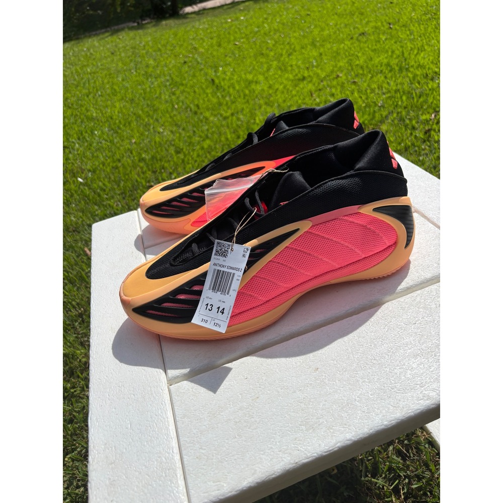 Adidas Anthony Edwards 2 Low AE1 Coral Black Basketball Shoes IF1863 Mens 13